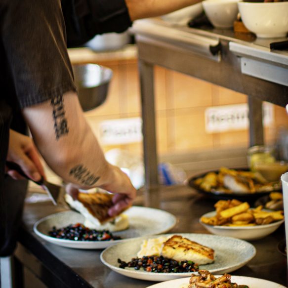 Küche Anrichten auf dem Teller
